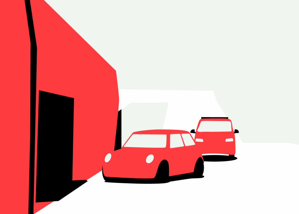 Illustration of cars going to a tunnel - driving in France