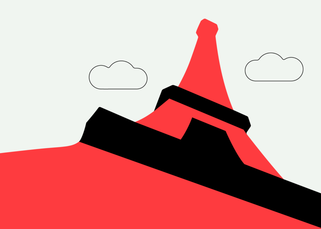 Illustration of the Eiffel Tower - driving in France