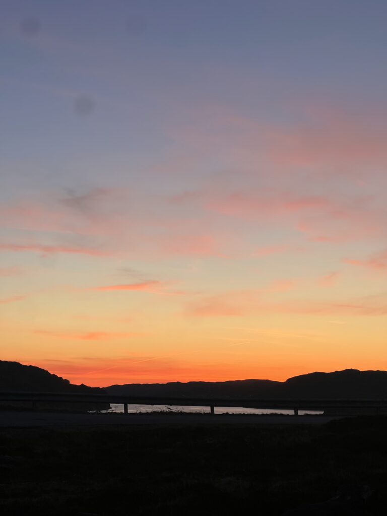 Image of a sunset at near Achriesgill - eight day road trip Scotland NC500