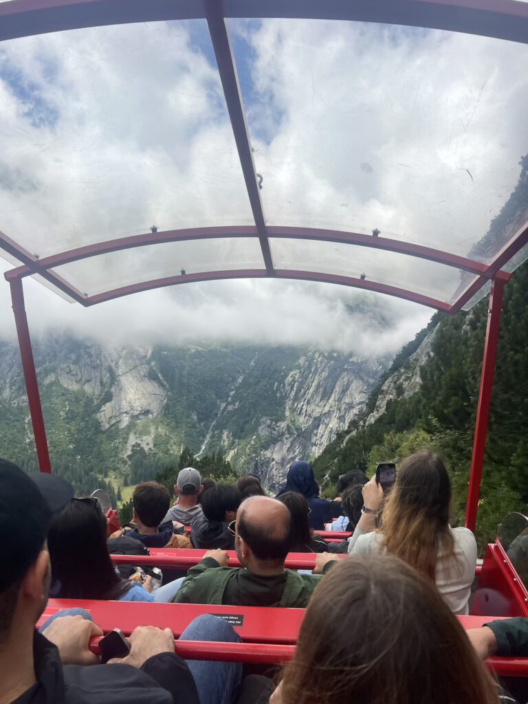 Image of a cable car in Gelmerbahn - magical seven day road trip Switzerland