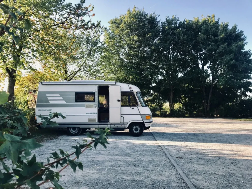 Motorhome parked outside