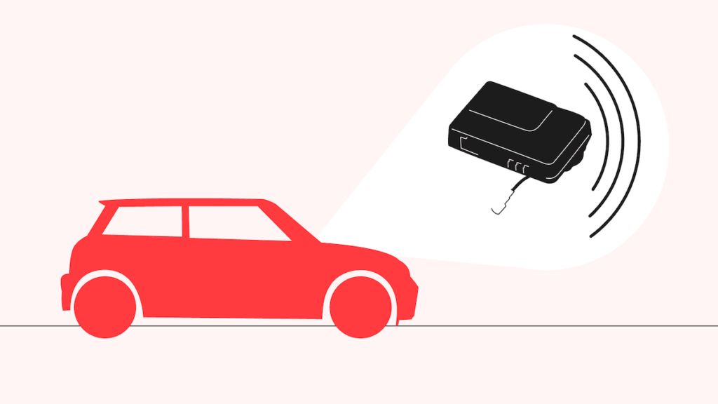 Illustration of a car and a black box