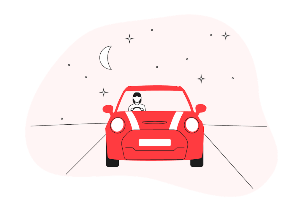 Illustration of night time driving 