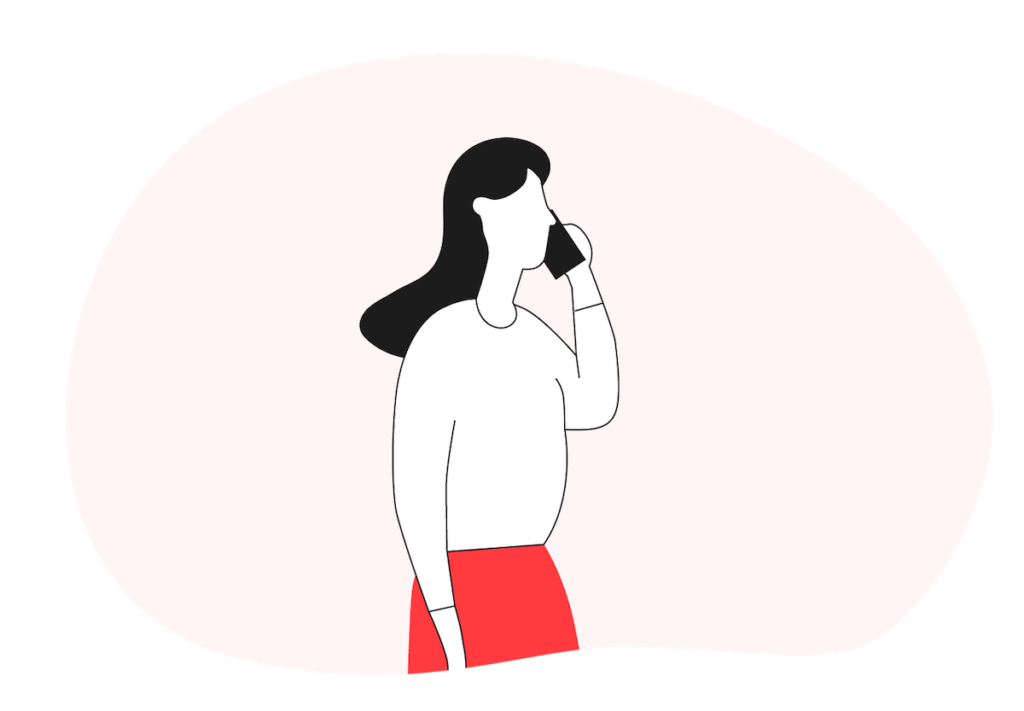 Illustration of a person talking on the phone 